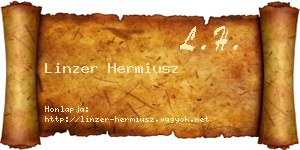 Linzer Hermiusz névjegykártya